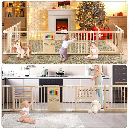 Foldable Wooden Baby Playpen
