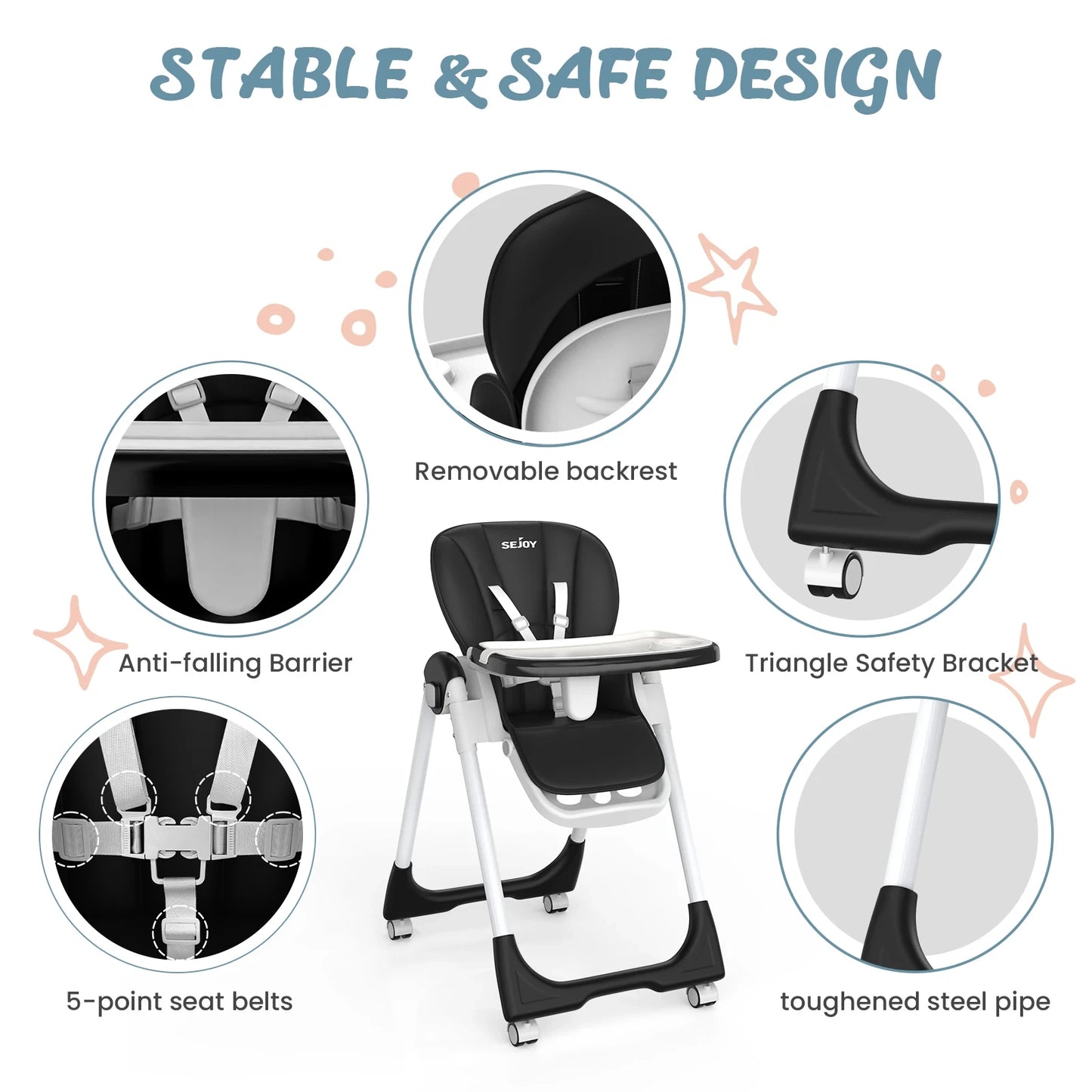 Adjustable Baby High Chair