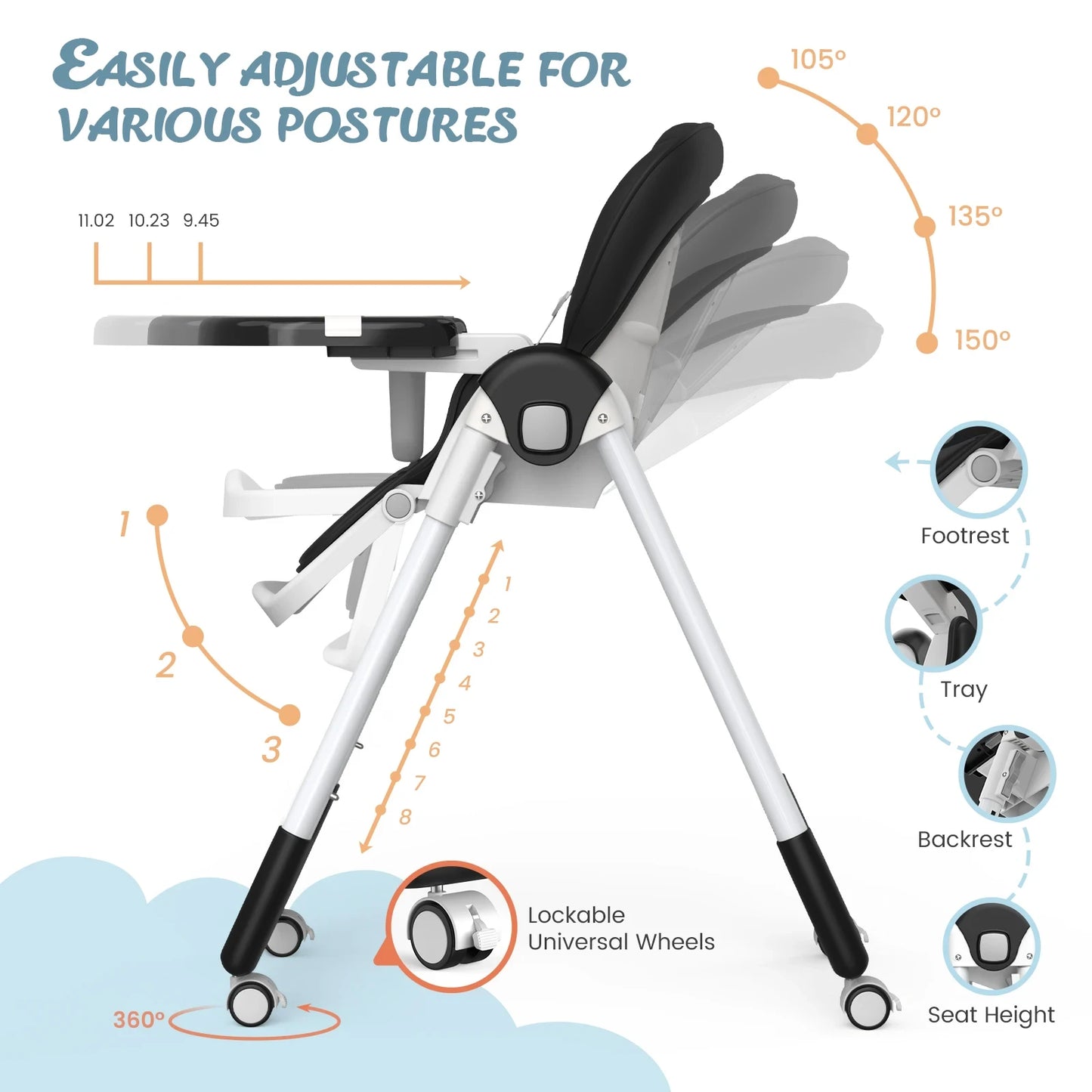 Adjustable Baby High Chair