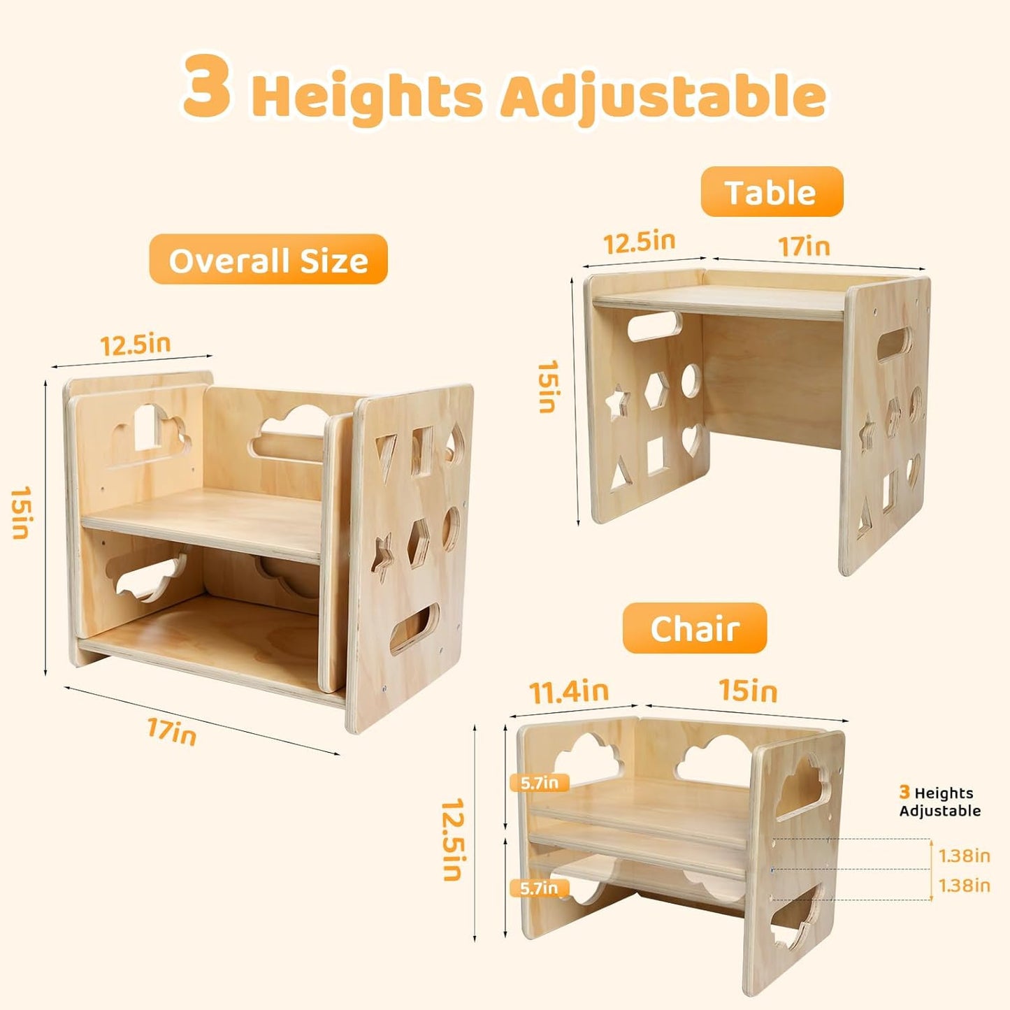 Toddlers Montessori Table and Chair Set