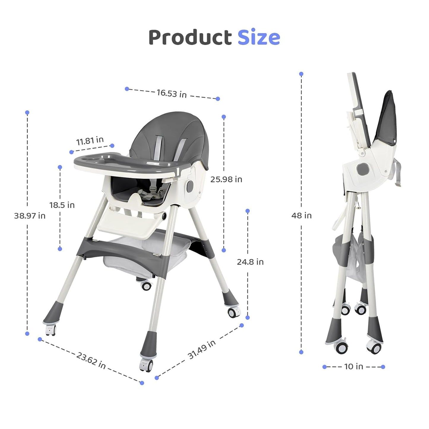6 in 1 Convertible Baby High Chair